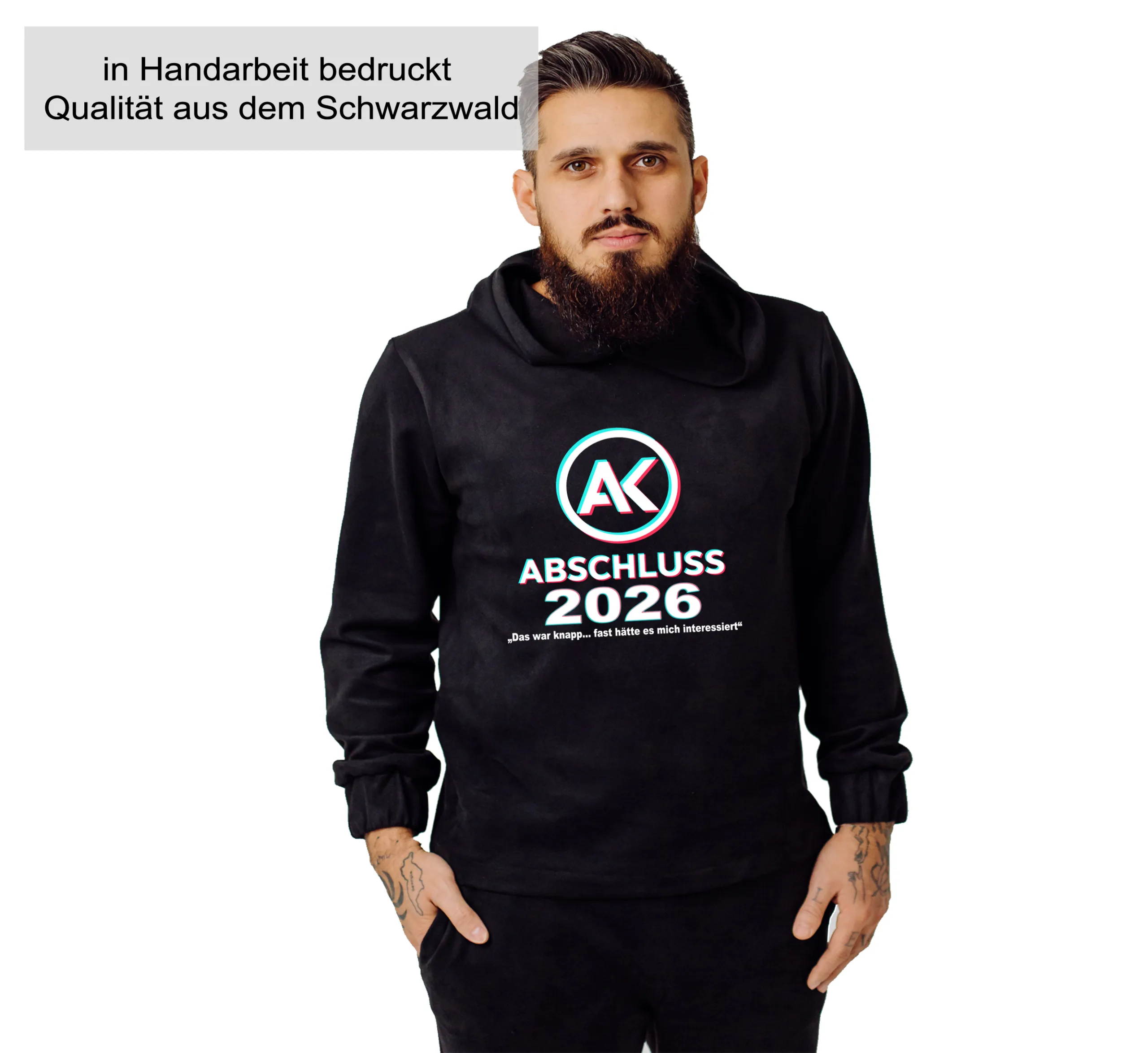 Abschlussklasse Tik Hoodie – Cooler Abi Pullover mit AK Logo – Abschlussklasse Geschenk – Unisex Kapuzenpullover Schulabschluss Hoodie mit Print – Bild 4