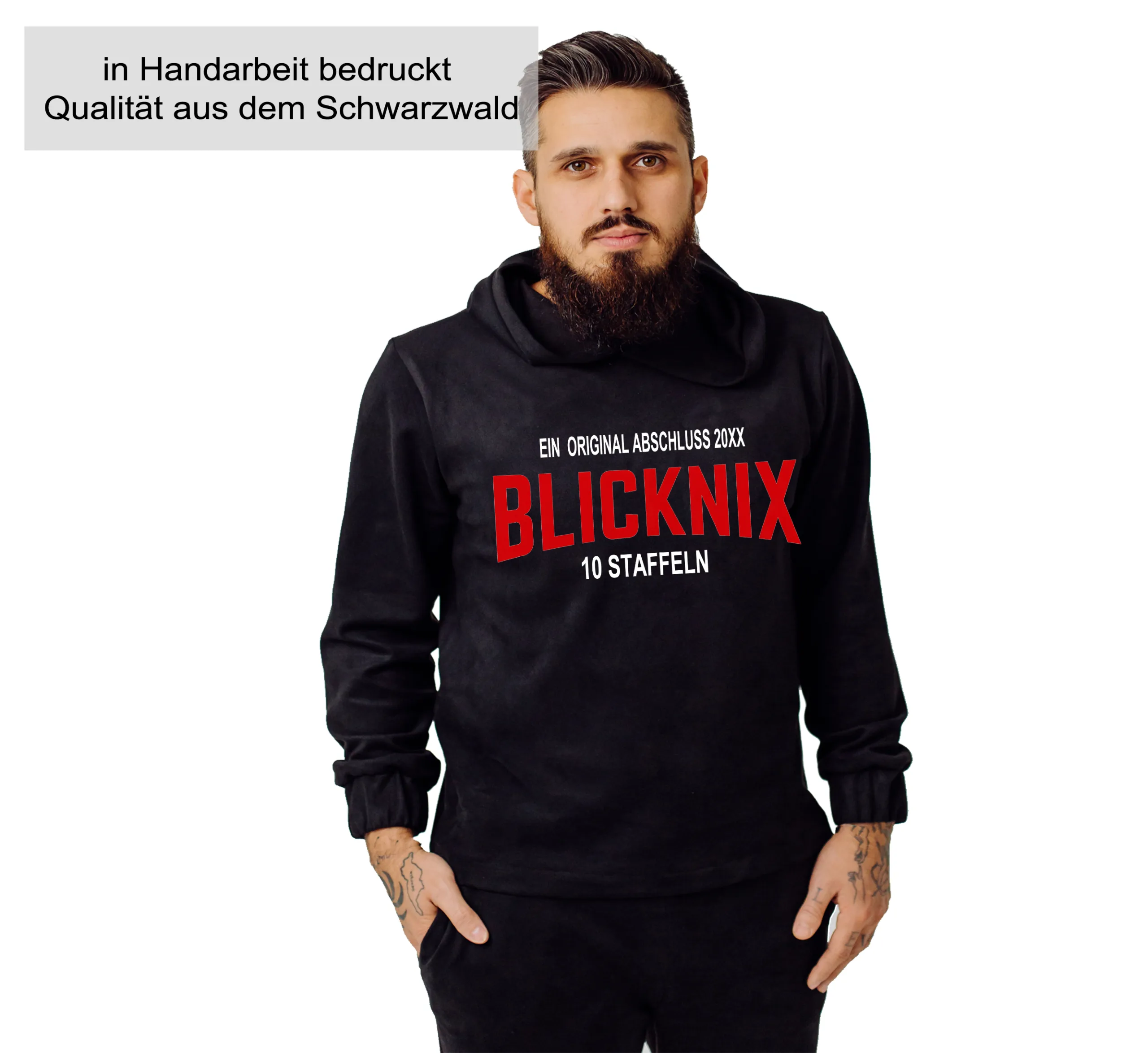 Abschluss Hoodie Blicknix– Cooler Abi Pullover mit AK Logo – Abschlussklasse – Unisex Kapuzenpullover Schulabschluss Hoodie mit Print – Bild 4