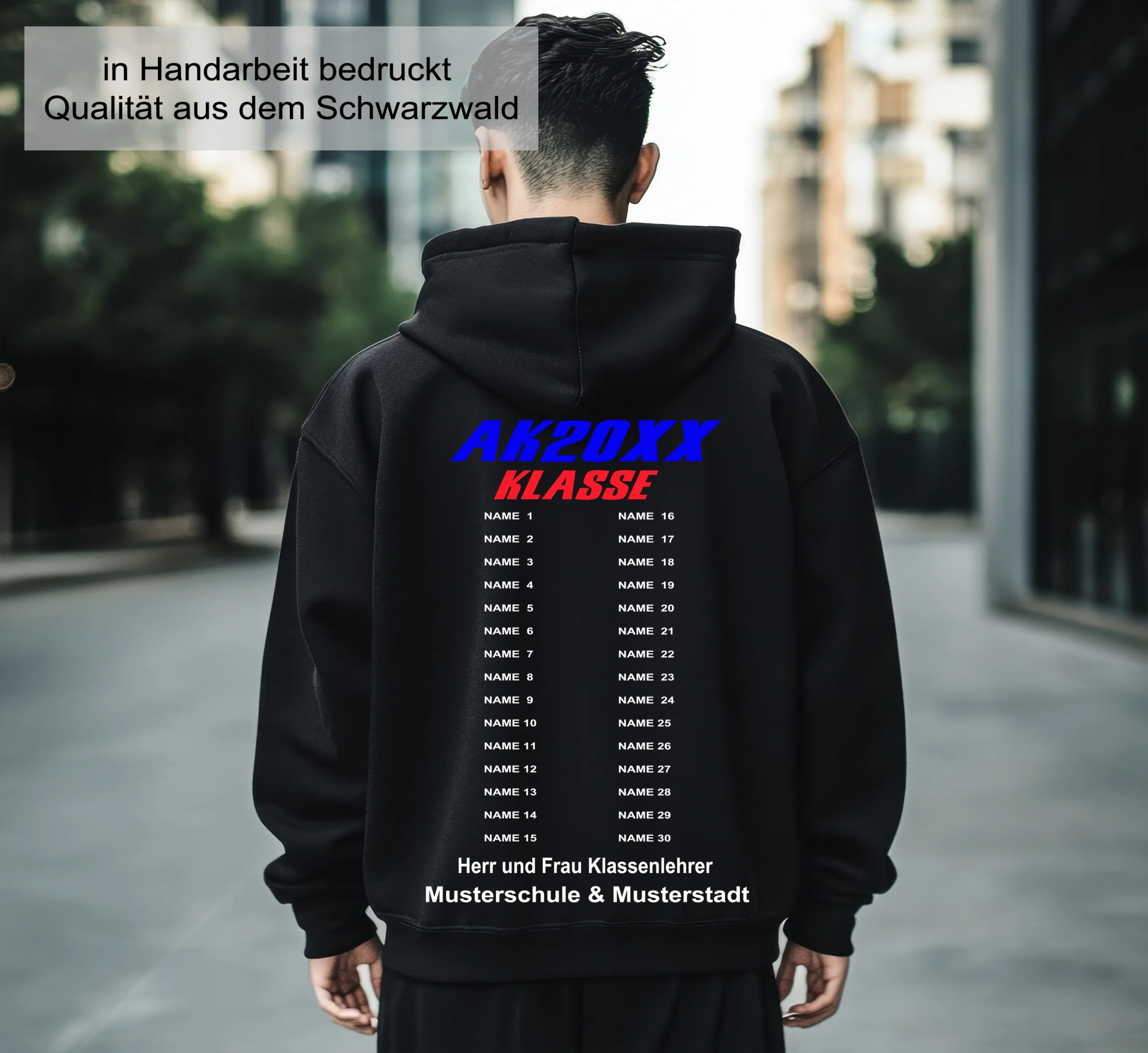 Abschluss Hoodie – Cooler Abi Pullover mit AK Logo – Abschlussklasse – Unisex Kapuzenpullover Schulabschluss Hoodie mit Snik Print – Bild 5