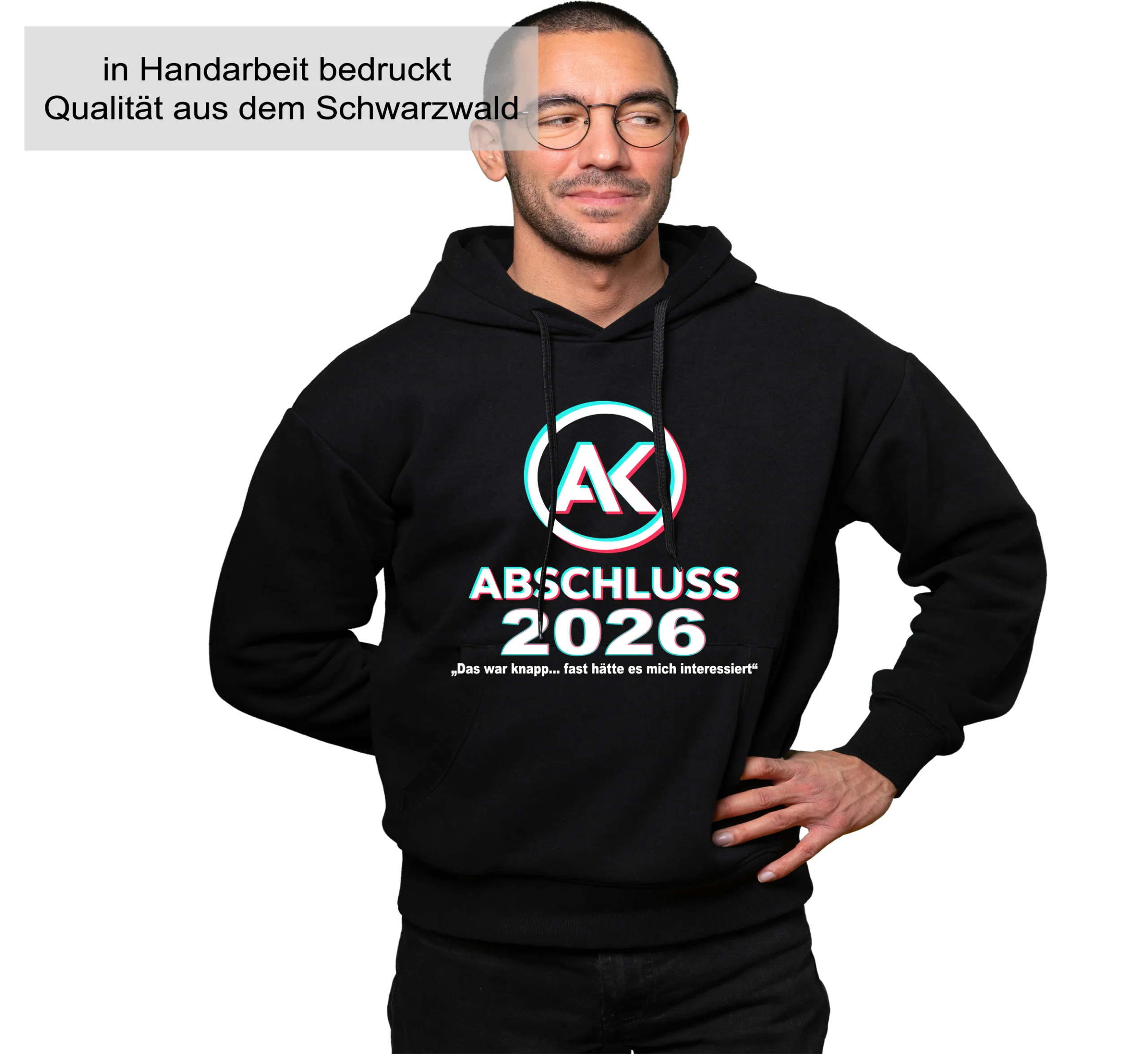 Abschlussklasse Tik Hoodie – Cooler Abi Pullover mit AK Logo – Abschlussklasse Geschenk – Unisex Kapuzenpullover Schulabschluss Hoodie mit Print – Bild 5