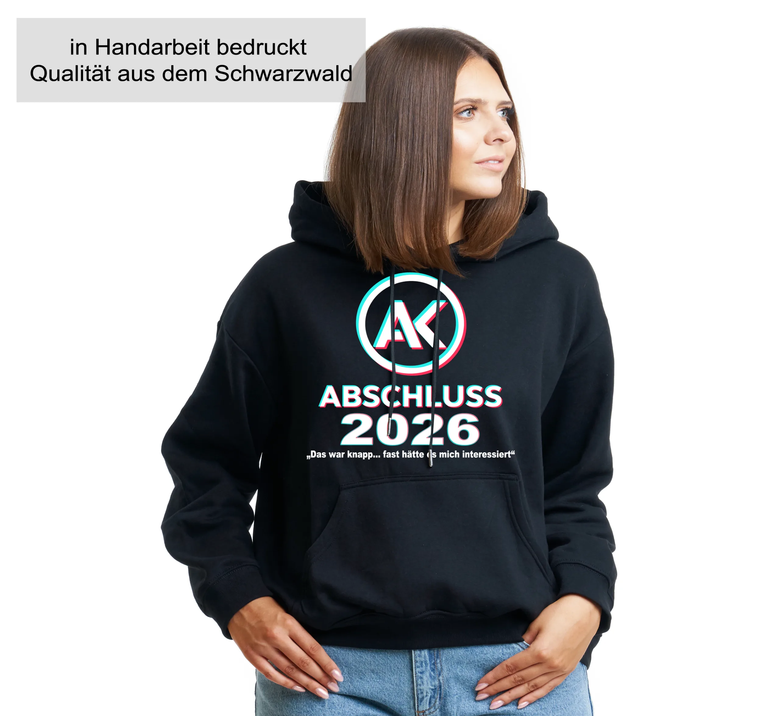 Abschlussklasse Tik Hoodie – Cooler Abi Pullover mit AK Logo – Abschlussklasse Geschenk – Unisex Kapuzenpullover Schulabschluss Hoodie mit Print – Bild 6