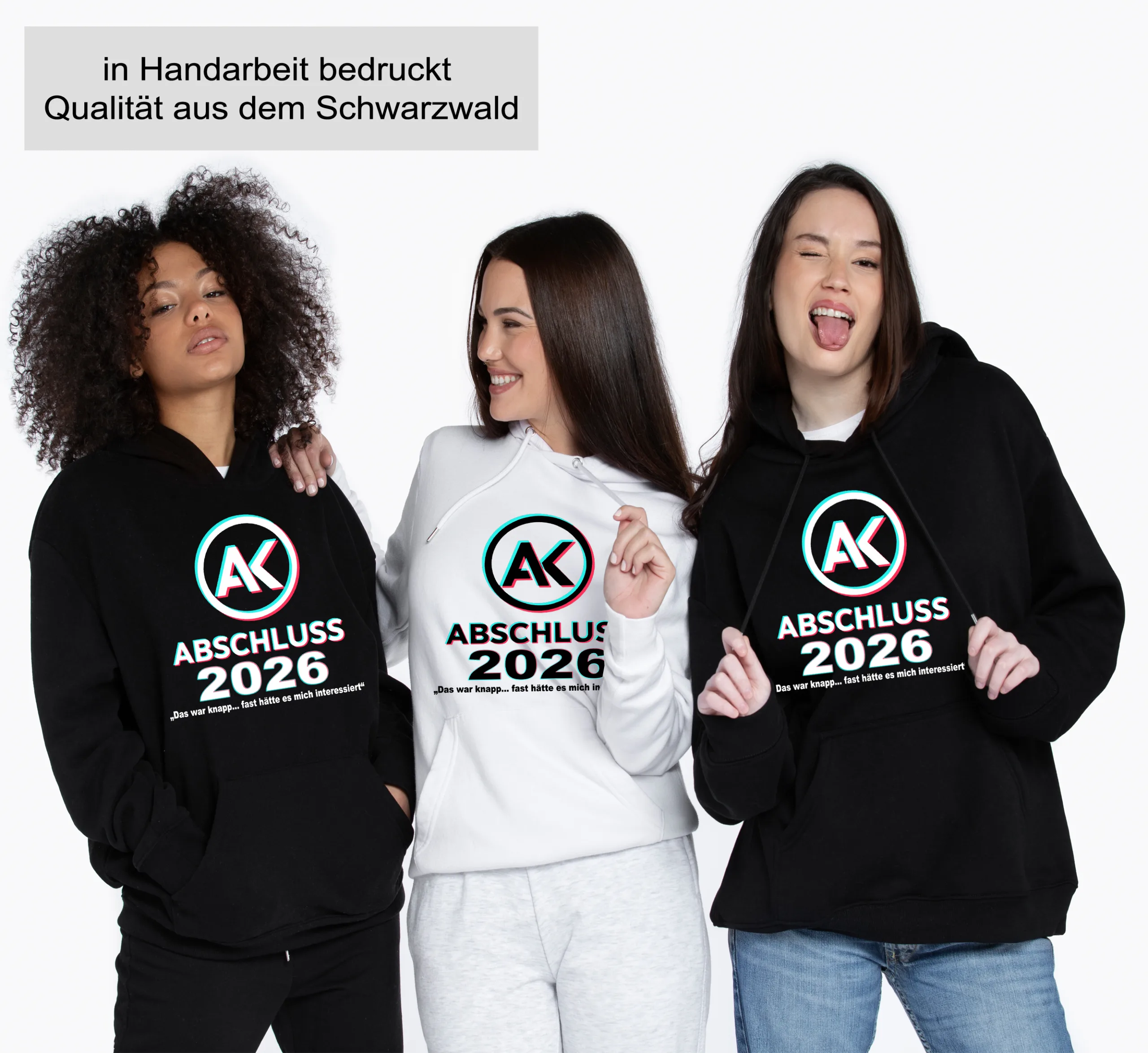 Abschlussklasse Tik Hoodie – Cooler Abi Pullover mit AK Logo – Abschlussklasse Geschenk – Unisex Kapuzenpullover Schulabschluss Hoodie mit Print – Bild 2