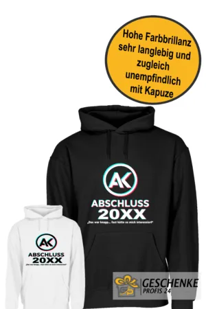 Abschlussklasse Tik Hoodie – Cooler Abi Pullover mit AK Logo – Abschlussklasse Geschenk – Unisex Kapuzenpullover Schulabschluss Hoodie mit Print