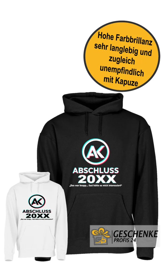 Abschlussklasse Tik Hoodie – Cooler Abi Pullover mit AK Logo – Abschlussklasse Geschenk – Unisex Kapuzenpullover Schulabschluss Hoodie mit Print