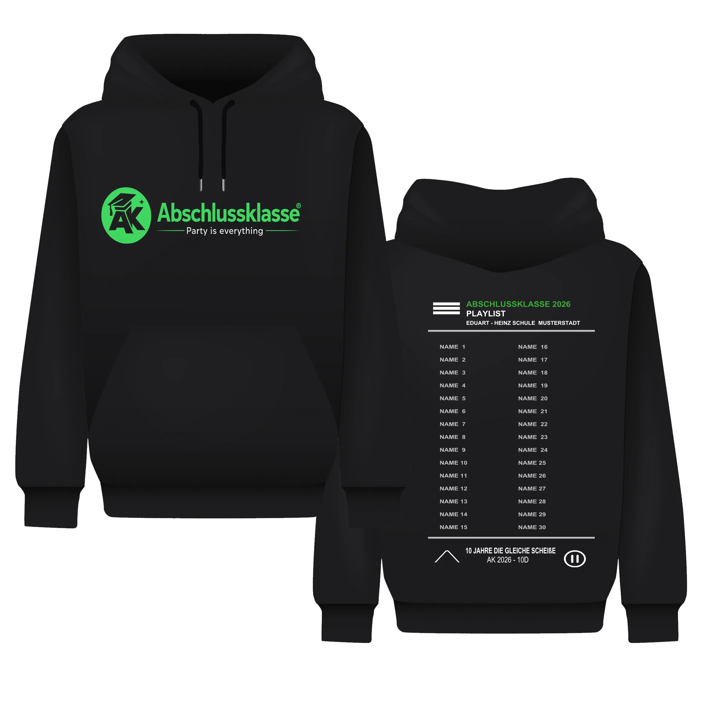 Abschlussklasse Hoodie – Cooler Abi Pullover mit AK Logo – Abschlussklasse Geschenk – Unisex Kapuzenpullover Schulabschluss Hoodie mit Print – Bild 6