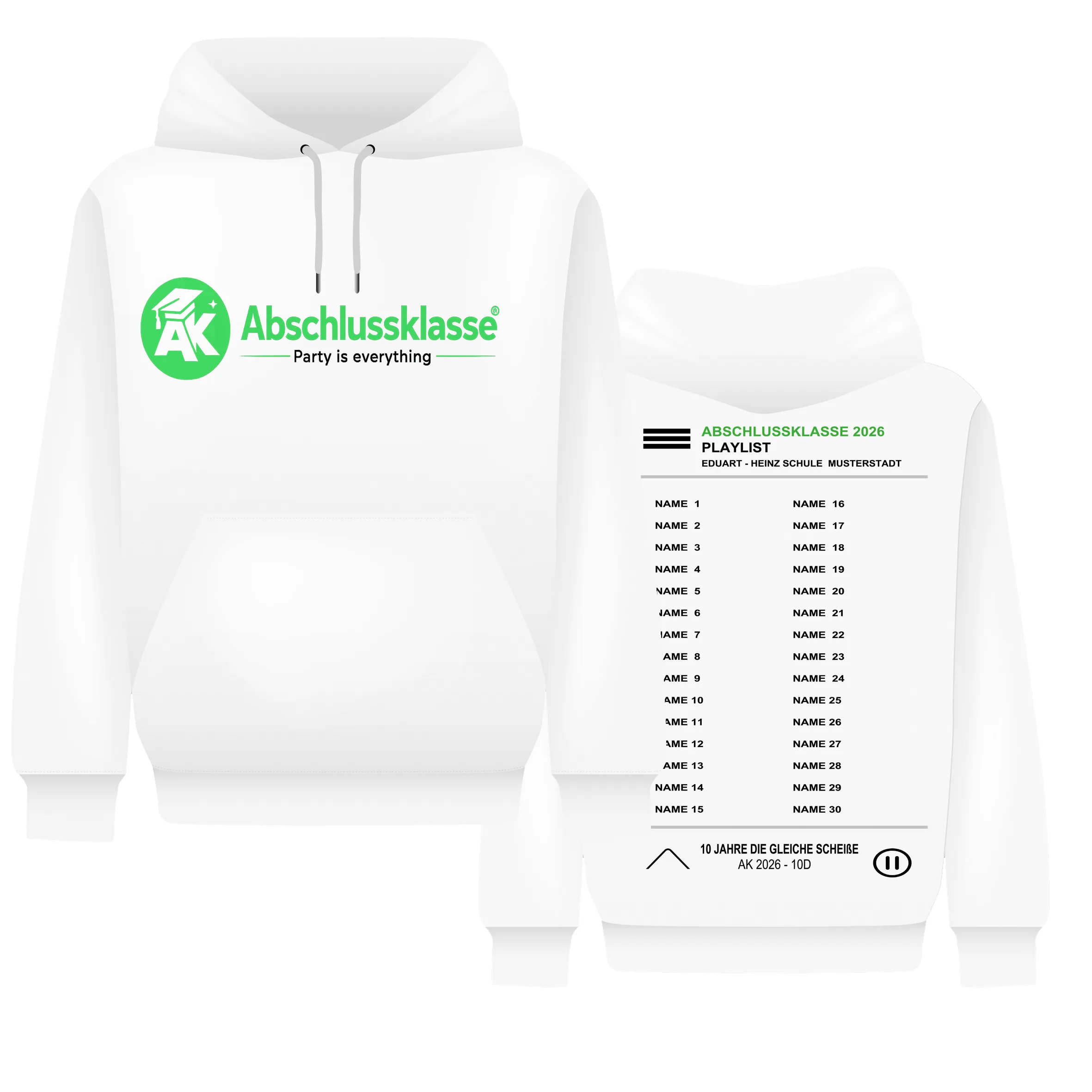 Abschlussklasse Hoodie – Cooler Abi Pullover mit AK Logo – Abschlussklasse Geschenk – Unisex Kapuzenpullover Schulabschluss Hoodie mit Print – Bild 7