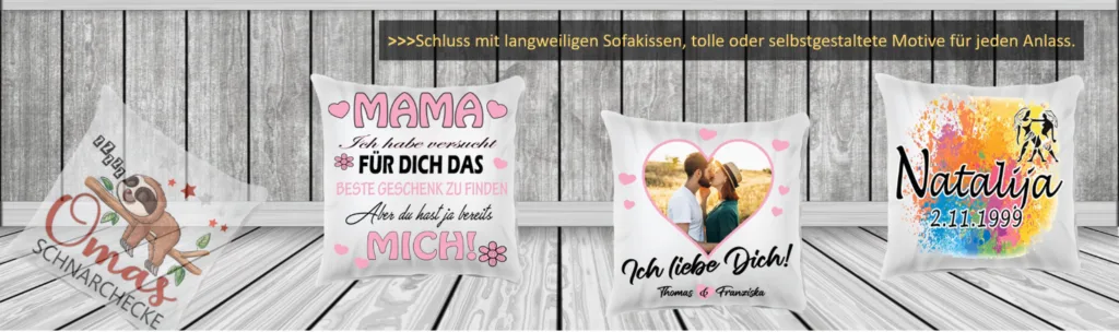 Bild mit verschiedenen Motiv Kissen