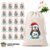 Adventskalender Saeckchen 24 Stueck Mit Suessem Pinguin Motiv Und Weihnachtsmuetze Aus Baumwolle – Wiederverwendbarer DIY Adventskalender Von Geschenkeprofis24