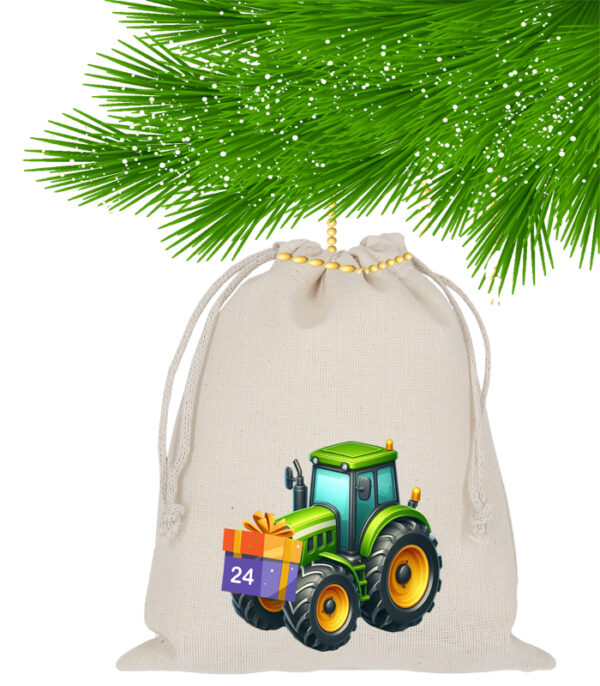 Adventskalender Aus 24 Baumwoll Saeckchen Mit Tracktor Motiv – Wiederverwendbarer Weihnachtskalender Zum Selbstbefuellen. Advent_saeckchen_zweigamazon_advent