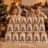 Adventskalender Mit Rentier Motiv Und 24 Baumwoll Saeckchen Zum Selbstbefuellen – Wiederverwendbarer Weihnachtskalender Aus Fairtrade Baumwolle.