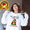 Frau Mit Hoodie Mit Weihnachtsmonster Last Christmas Bla Bla Bla Schwarz