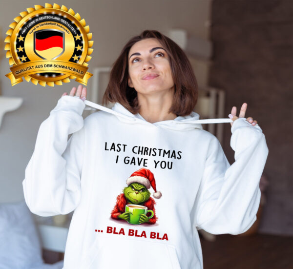 Frau Mit Hoodie Mit Weihnachtsmonster Last Christmas Bla Bla Bla Schwarz