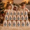Kinder Freuen Sich Ueber Einen Adventskalender Aus 24 Baumwoll Saeckchen Mit Niedlichem Pinguin Motiv – Wiederverwendbarer Weihnachtskalender Zum Selbstbefuellen