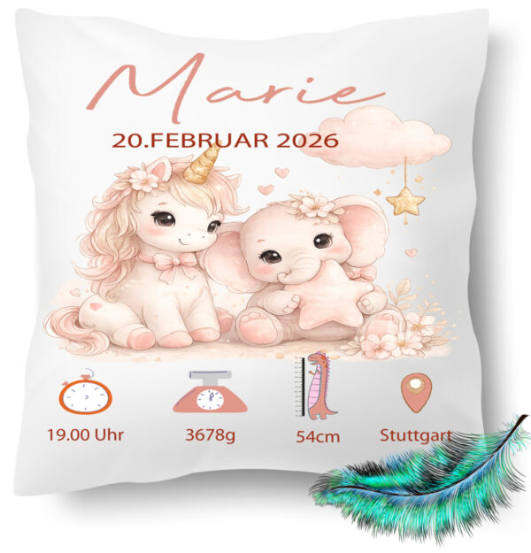 Personalisiertes Geburtskissen Mit Einhorn Liebevolles Babygeschenk Zur Geburt Personalisiertes Geburtskissen Mit Einhorn Liebevolles Babygeschenk Zur Geburt