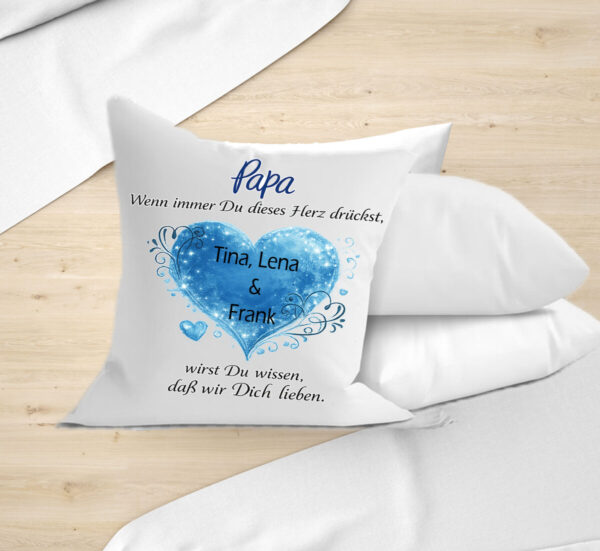 Personalisiertes Papa Kissen Mit Herz Und Liebevoller Botschaft Als Geschenk Fuer Papa Kisen Treppe Personalisiertes Papa Kissen Mit Herz Und Liebevoller Botschaft Als Geschenk Fuer Papa Kisen Treppe