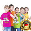 Personalisiertes Schulkind T Shirt Fuer Maedchen Mit Einhorn Schultuete Und Wunschname Zur Einschulung_Bye Bye Kindergarten Ich Glitzebild_kinder