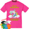 Personalisiertes Schulkind T Shirt Fuer Maedchen Mit Einhorn Schultuete Und Wunschname Zur Einschulung_Bye Bye Kindergarten Ich Glitzer Jetzt In Der Schule