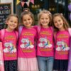 Personalisiertes Schulkind T Shirt Fuer Maedchen Mit Einhorn Schultuete Und Wunschname Zur Einschulung_Bye Bye Kindergarten Ich Glitzer Maedchen2