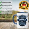 Polizist Tasse Mit Lustigem Superheld Spruch Und Blauem Polizei Design Als Geschenk Auf Tisch Mit Erklaerung