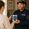 Polizist Erhaelt Eine Tasse Als Dankeschoen Geschenk Fuer Seinen Taeglichen Einsatz