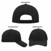 Schwarze Baseball Cap In Den Verschiedneen Ansichten