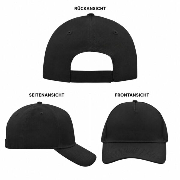 Schwarze Baseball Cap In Den Verschiedneen Ansichten