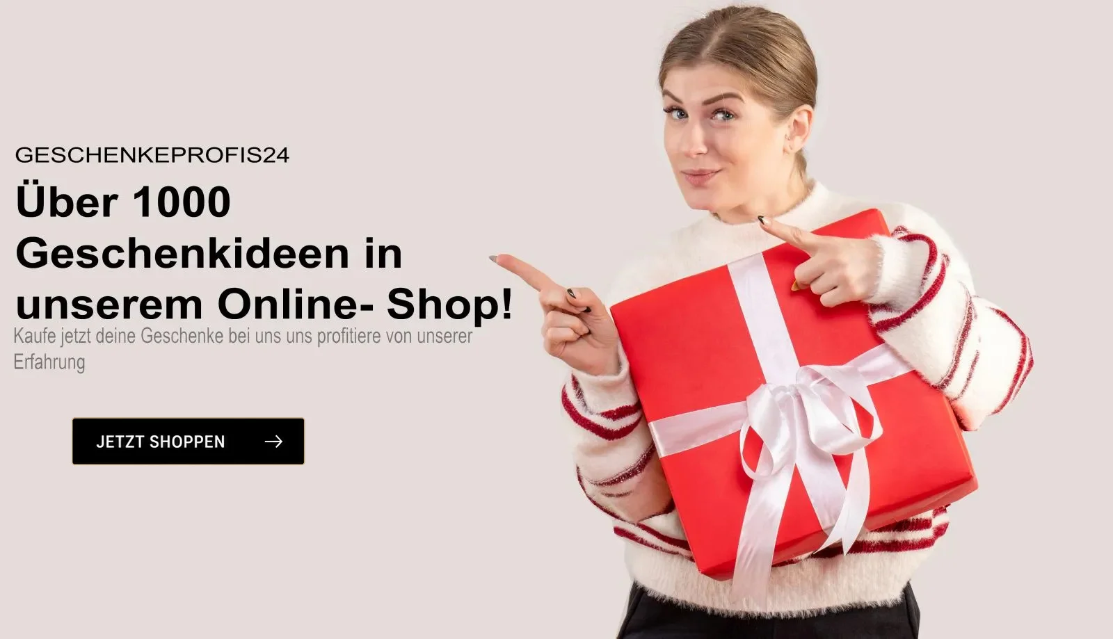 Titel_Banner Frau Mit Geschenk