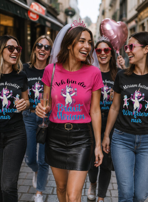 Frauen Beim Jga Mit Schoenen T Shirt Einhorn Party