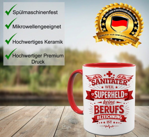 Keramik Tasse Auf Dem Tisch Spruch Sanitaeter Weil Superheld Keine Berufsbezeichnung Ist
