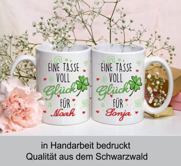 Keramik Tasse Mit Schoenem Spruch Eine Tasse Voll Glueck Fuer Personalisiert Mit Wunschnamen Bild_partnertassen