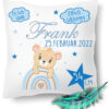 Personalisiertes Geburtskissen Mit Teddy Fuer Jungs In Blau Personalisiertes Geburtskissen Mit Teddy Fuer Jungs In Blau