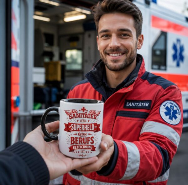 Sanitaeter Bekommt Eine Tasse Geschenkt Mit Schoenem Spruch Als Dank