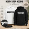 Schoener Kapuzen Hoodie In Schearz Und Weiss Mit Deinem Wunschtext Bestickt