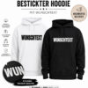 Schoener Bestickter Hoodie In Schwarz Und Weiss
