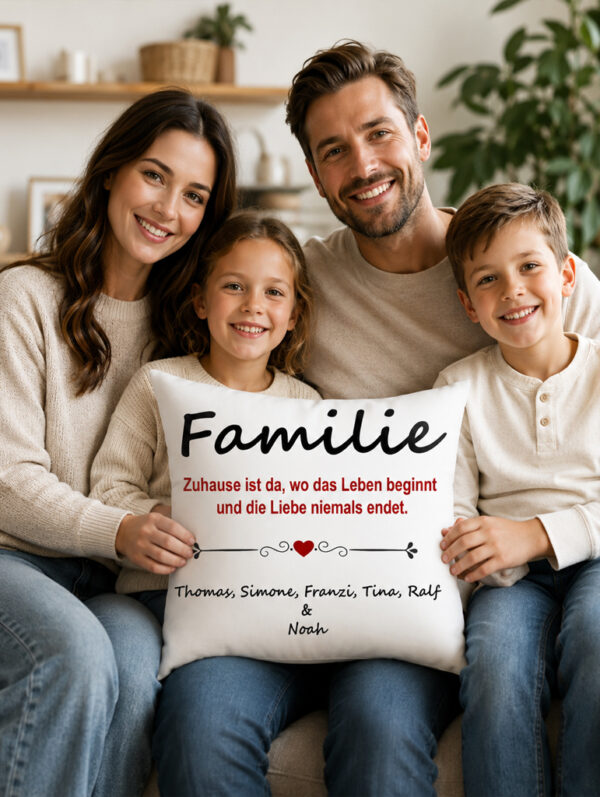 Schoenes Familien Kissen Mit Herz Text Und Persoenlichen Namen Familie Zusammen2 Schoenes Familien Kissen Mit Herz Text Und Persoenlichen Namen Familie Zusammen2