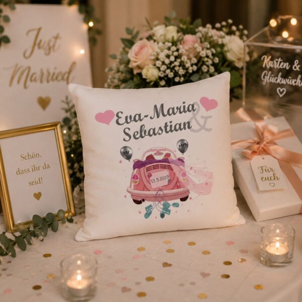 Schoenes Geschenkkissen Auf Dem Geschenktisch Der Hochzeit