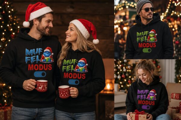 Weihnachtsmuffel_schwarz_schoener Hoodie Mit Geschenken1