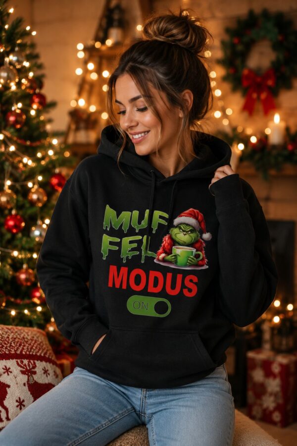 Weihnachtsmuffel_schwarz_schoener Hoodie Mit Geschenkenund Frau