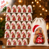 Adventskalender Mit 24 Baumwoll Saeckchen Und Capybara Im Weihnachtsmannhut Zum Selbstbefuellen1