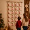 Kinder Entdecken Einen Rentier Adventskalender Mit 24 Baumwoll Saeckchen Und Nummerierten Beutel