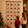 Kinder Entdecken Einen Zahlen Mit Zweigen Adventskalender Mit 24 Baumwoll Saeckchen Und Nummerierten Beutel