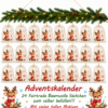 Rentier Adventskalender Mit 24 Nummerierten Baumwoll Saeckchen In Weihnachtlicher Wohnatmosphaere