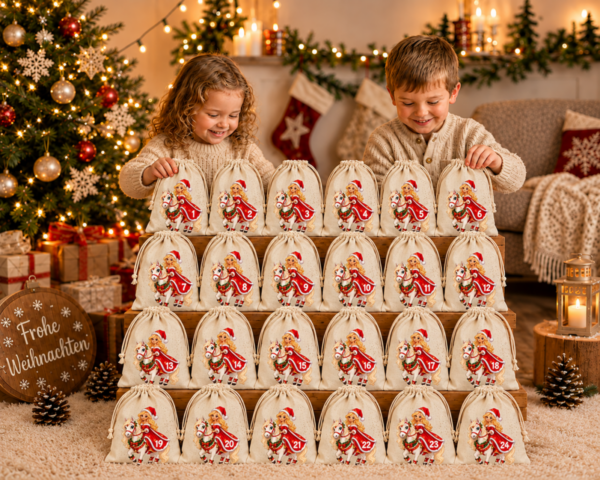 Kinder Prinzessin Adventskalender Mit 24 Baumwoll Saeckchen Zum Befuellen. Wiederverwendbar Liebevoll Gestaltet Und Perfekt Fuer Kinder Erwachsene. Jetzt Entdecken
