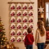 Kinder Entdecken Einen Rennwagen Adventskalender Mit 24 Baumwoll Saeckchen Und Nummerierten Beutel