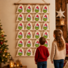 Kinder Mit Mit Gruenem Monster Gesic Adventskalender An Der Wand Mit 24 Baumwoll Saeckchen Zum Befuellen. Wiederverwendbar Liebevoll Gestaltet Und Perfekt Fuer Kinder Erwachsene. Jetzt Entdecken