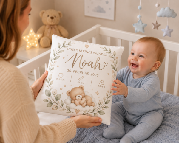 Schlafendes Baby Mit Raya Linnea Kuschelkissen