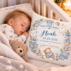 Schlafendes Baby Mit Willkommen Noah Kissen