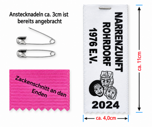 Festbaendel Sprungbaendel Mit Sicherheitsnadel Groessen Massangaben Udn Details